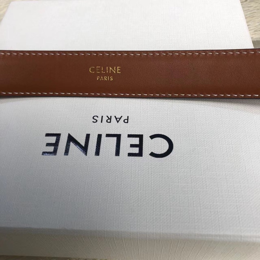 💖✨Celine Belt・Brown Leather・Gold Buckle・80cm・Box + Dust Bag - Picture 6 of 8